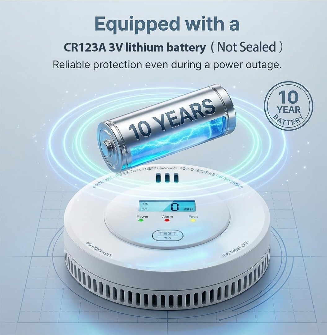 Interconnected Smoke and Carbon Monoxide Detectors 3 Pack Wireless Interlinked gallery