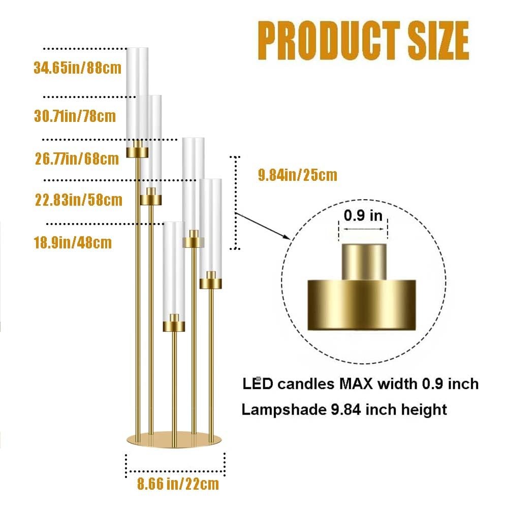 35in 10 Set Gold Candelabra Candle Centerpieces for Tables Candlesticks Holde... gallery
