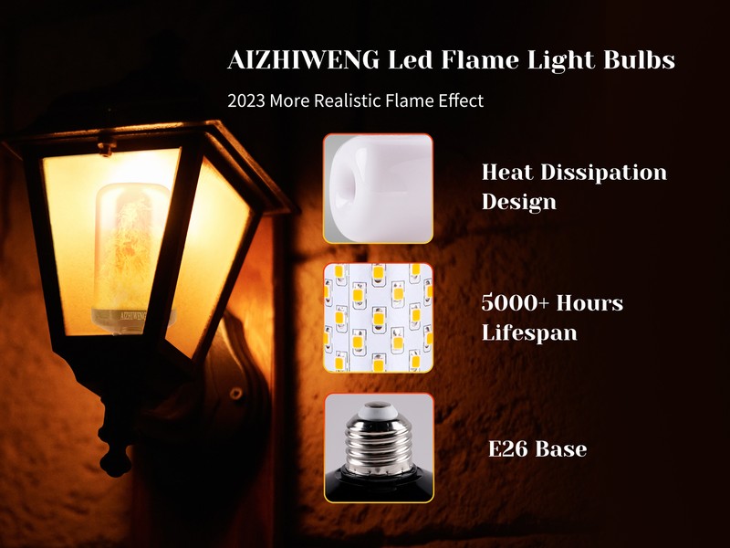 Led Flame Light Bulb, 2 Pack E26 Flickering Light Bulbs with 4 Modes Flickering gallery