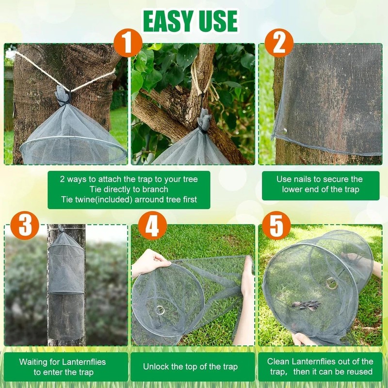 16 Pack Spotted Lanternfly Traps Lantern Fly Killer Mesh Tree Trap with Jute Rop gallery