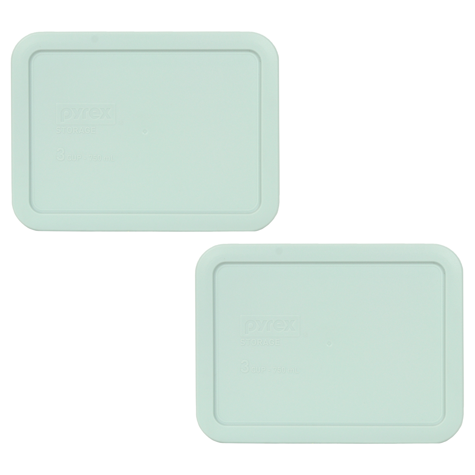 Pyrex 7210-PC Muddy Aqua Rectangle 3 Cup Plastic Storage Lid 2PK for Glass Dish gallery