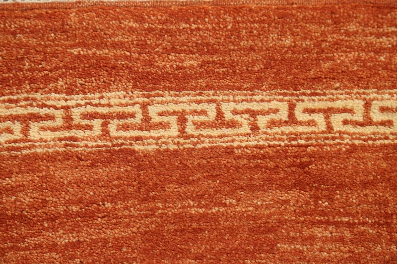 Bordered Gabbeh Kashkoli Oriental Runner Rug ORANGE Hand-knotted 2' 7" x 8' 11" gallery
