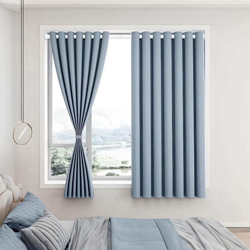 Tension Curtain Rod Adjustable Spring Tension Rods for Windows 28 to 48 Inch, No gallery