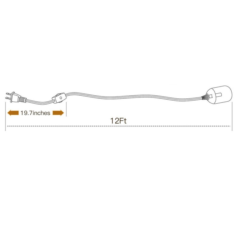 12ft Pendant Light Socket Hanging Extension Cord with E12 C7 Candelabra Socket gallery