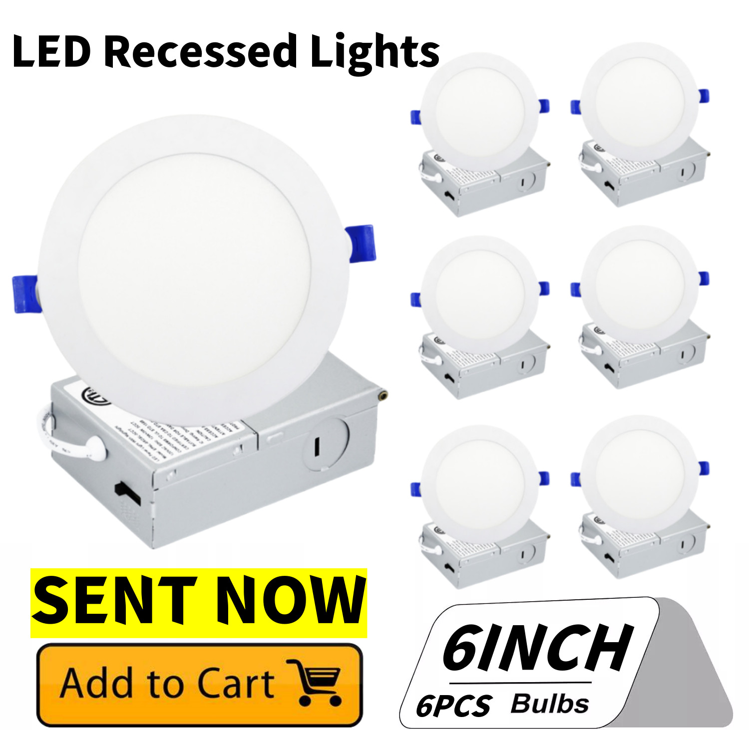 Recessed Lighting 6 Inch, Ultra-Thin LED Ceiling Lights, 3CCT Canless Downlight gallery