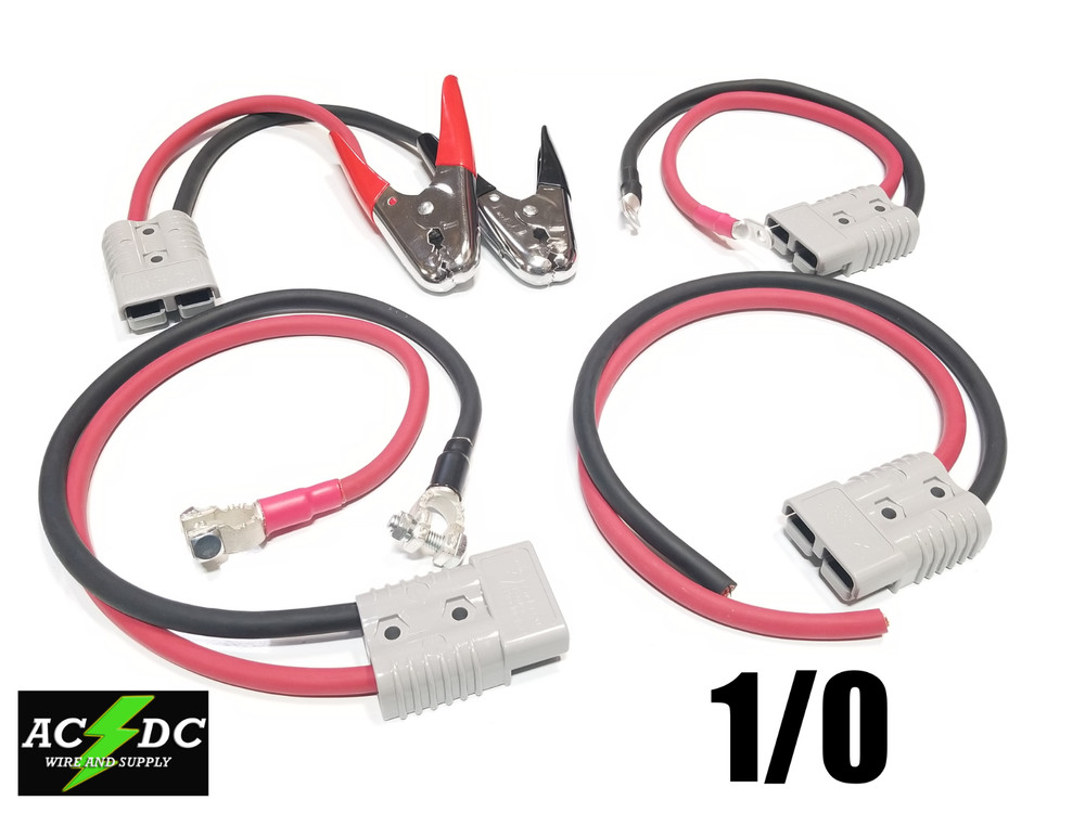 Anderson SB175 Copper Battery Cable Assembly 1/0 Gauge AWG w lug/terminal/clamps