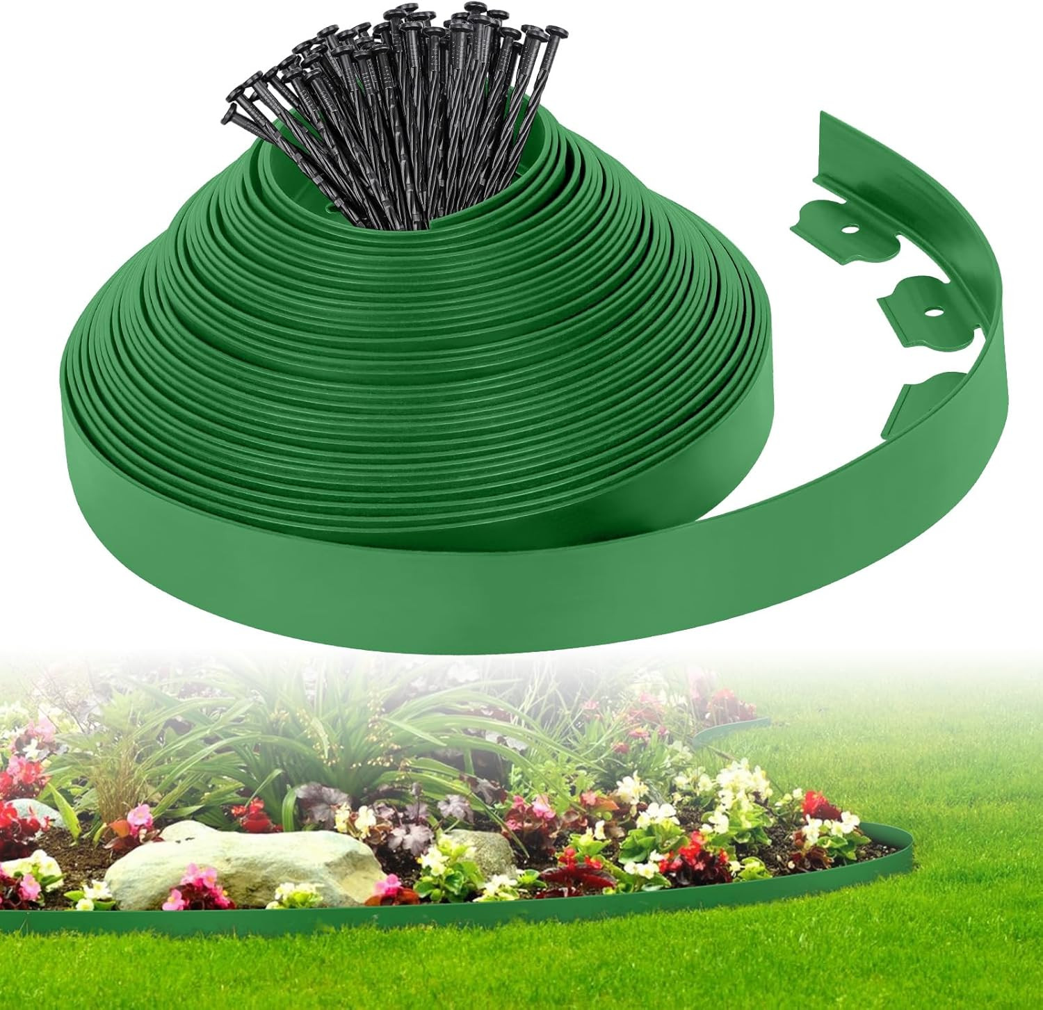 2-Inch X 50 FT Landscape Edging Border with 75 Stakes, Garden Edging Border Lawn gallery