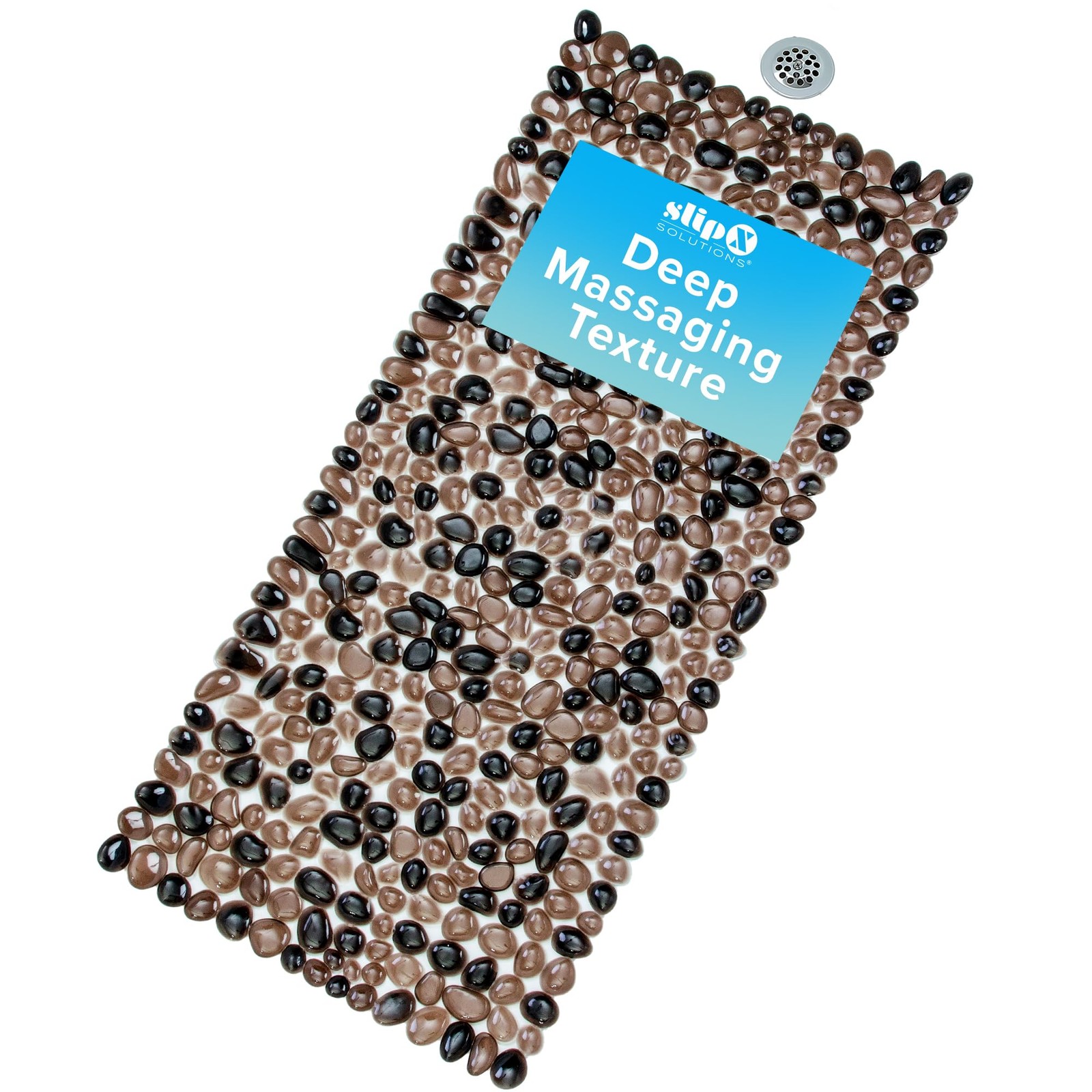 Slipx Solutions Non Slip Pebble Bath Mat For Shower Bathtub 38X17 River Rock gallery