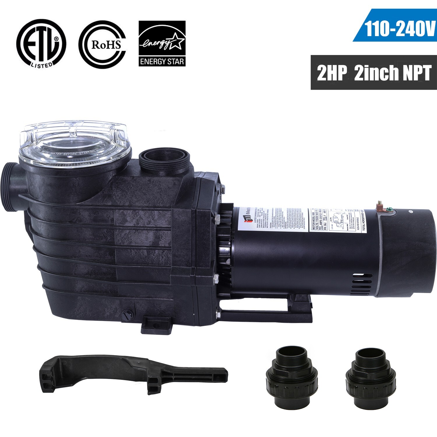 2HP 110-240v 2" NPT INGROUND Swimming POOL PUMP MOTOR w/Strainer for Hayward gallery
