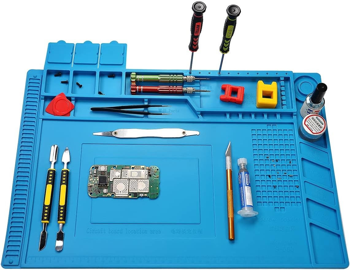 Premium Heat Resistant 932°F Silicone Soldering Mat, Large Anti Static Magnetic gallery