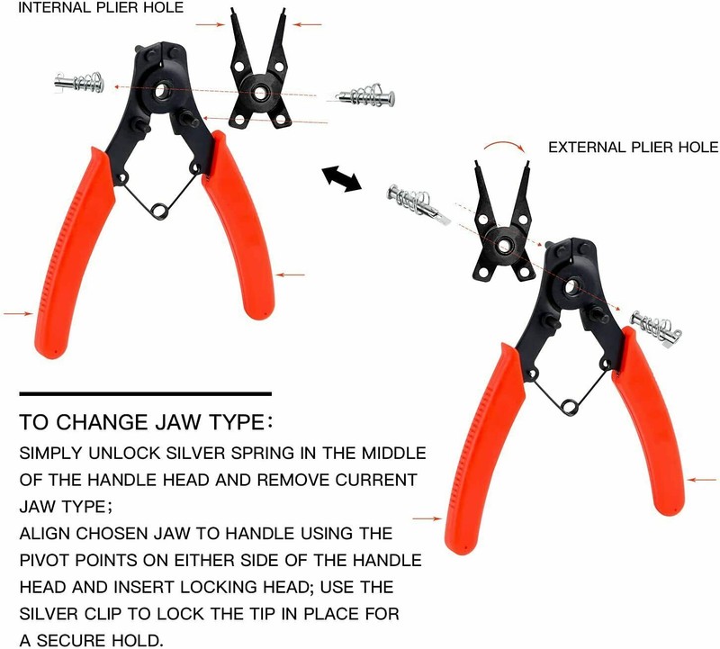 4 in 1 Snap Ring Pliers Plier Set Circlip Combination Retaining Clip Heavy Duty gallery