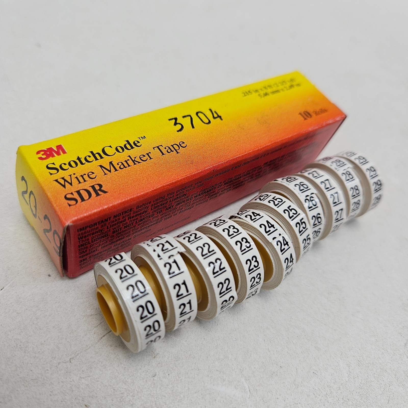 5pk 3M Scotchlok Wire Marker Tape Refill Roll SDR 20-29 ,of 10 Rolls 3704 gallery
