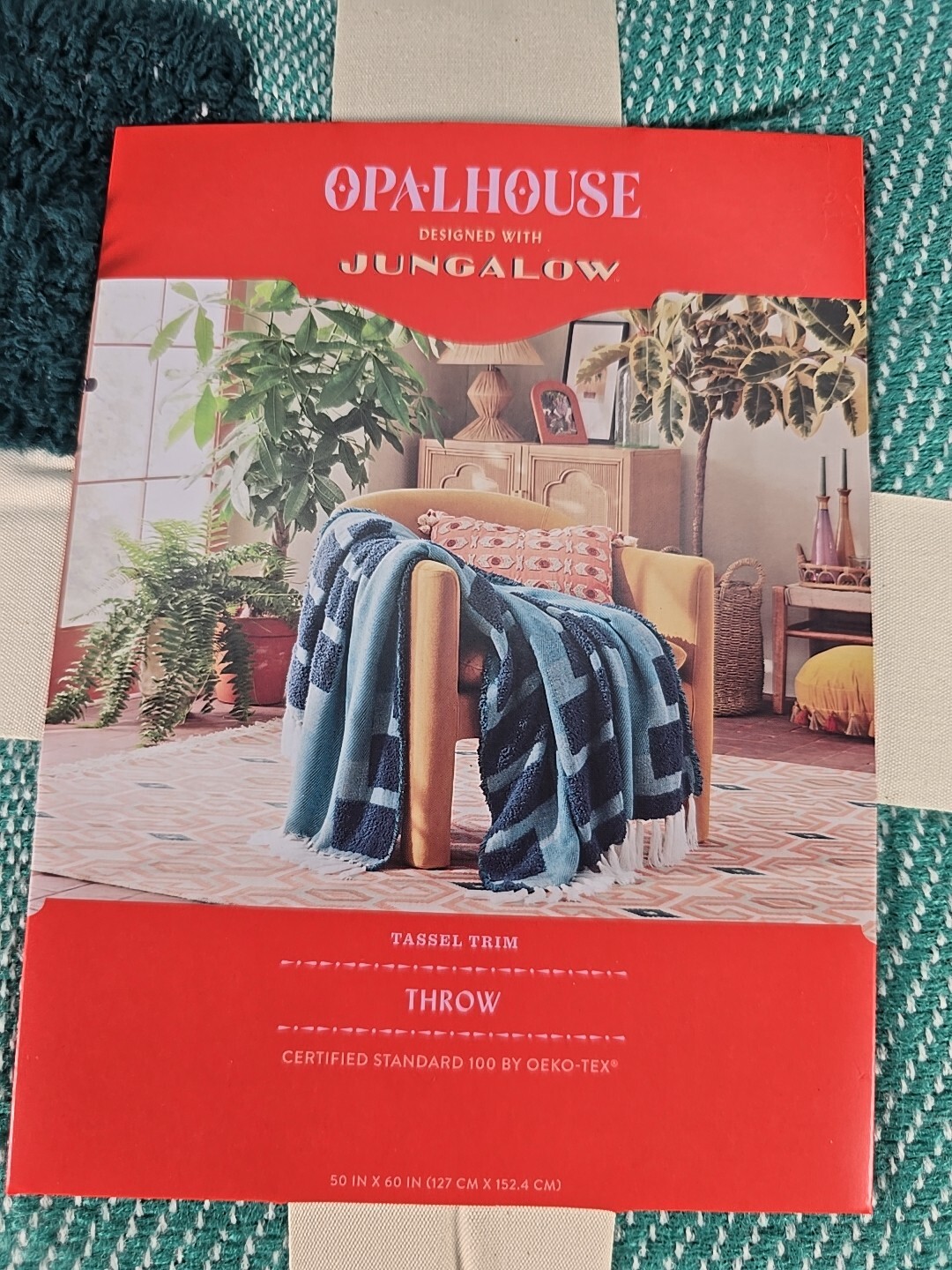 Geometric Patterned Chunky Woven Throw Blanket Opalhouse Jungalow Tassel Trim gallery
