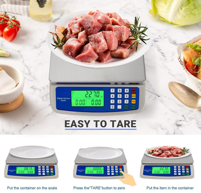 Báscula Digital Cocina 30KG 66LB Comercial LCD Acero Inox Contador, Nuevo gallery