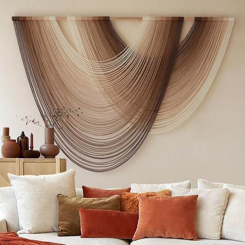 Stunning Macrame Wall Hanging 57"W x 39"L in Boho Style - Mount Easily Anywhere gallery