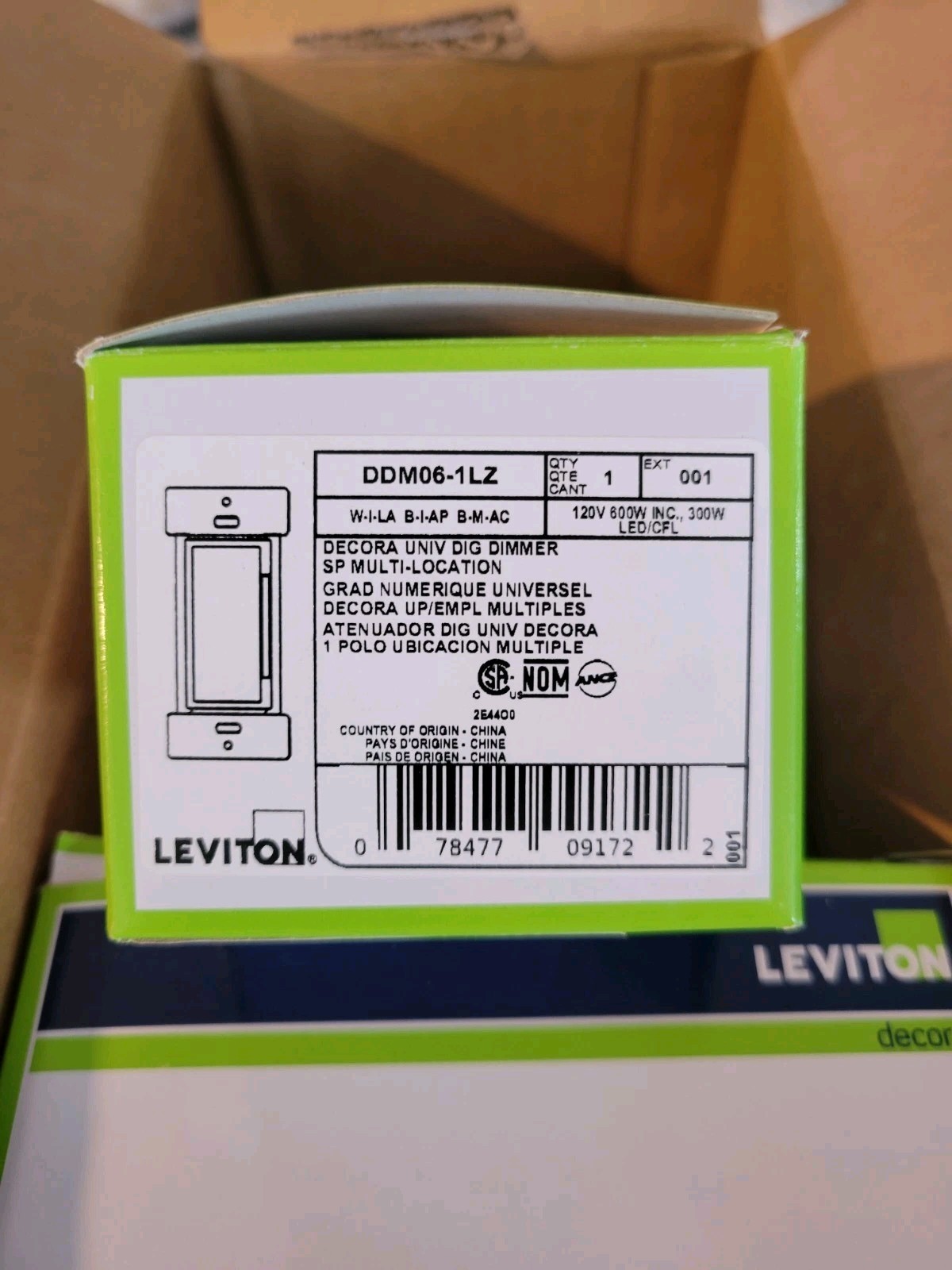 8 Pack Leviton Decora Digital Dimmer Switch, DDM06-1LZ, White/Ivory/Light Almond gallery