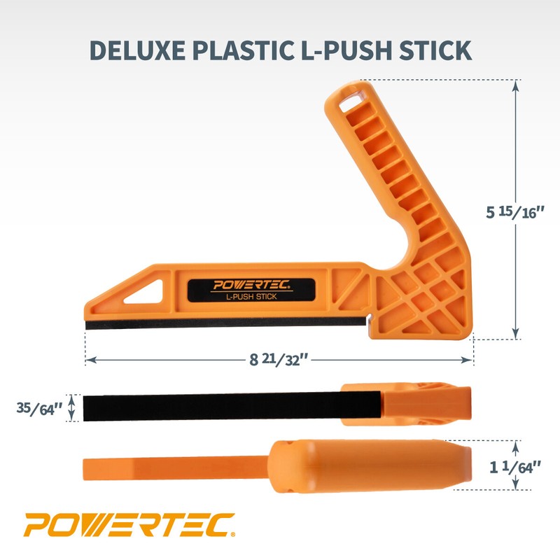 POWERTEC Safety Kit - Featherboard, Push Block and Push Stick, 3PK (71551) gallery