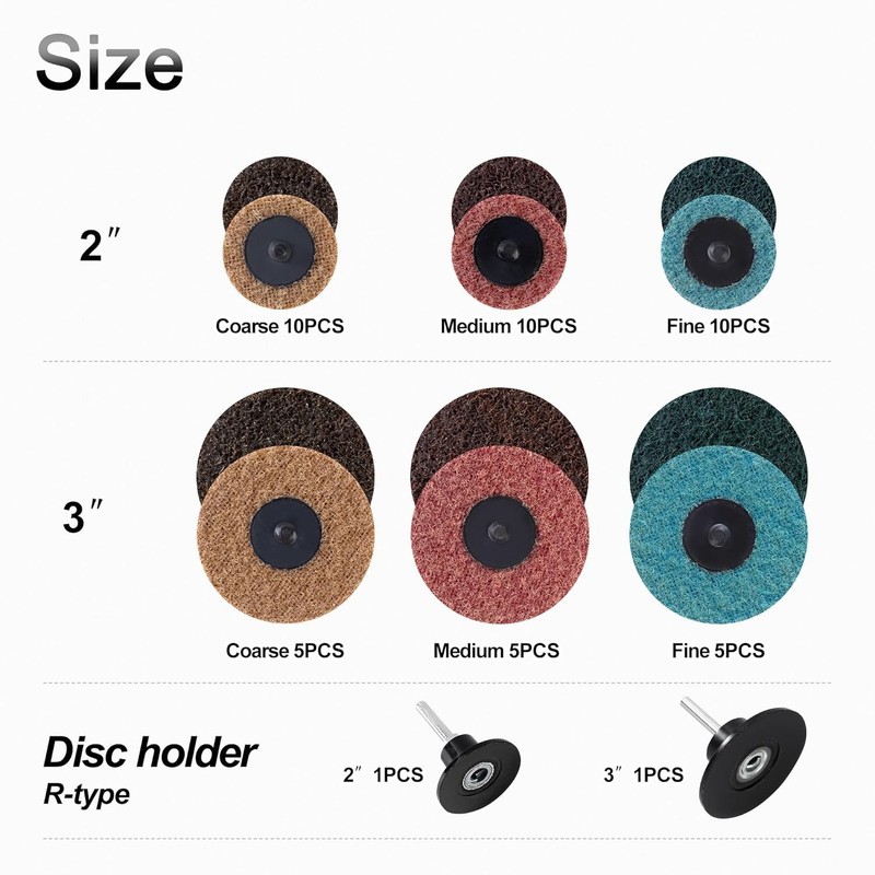 47Pcs 2"/3" Nylon Surface Conditioning Discs for Grinding, Polishing & Deburring gallery