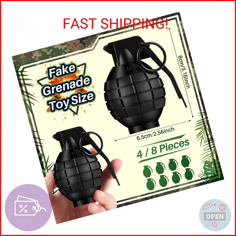 Sratte 4 Pcs Toy Hand Grenades with Realistic Sound Effects and Flashing Light, gallery