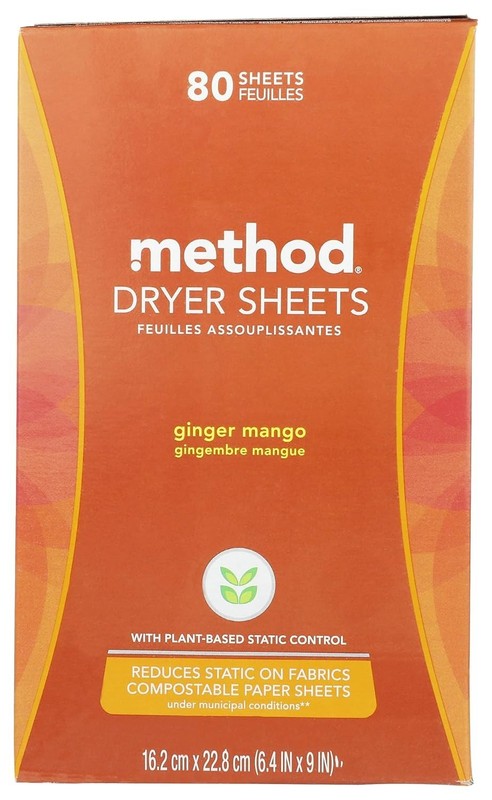 Dryer Sheets, Ginger Mango, 80 Sheets, 1 pack, Packaging May Vary gallery