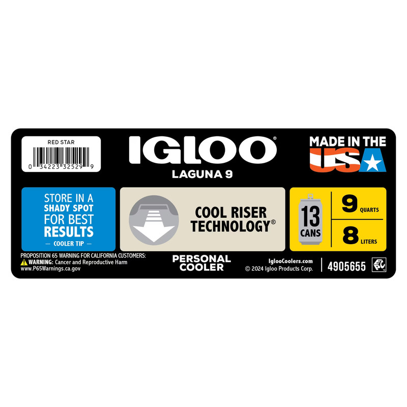 Igloo Small Cooler, 9 Quart Laguna Ice Chest, 13 Can Capacity, Red gallery