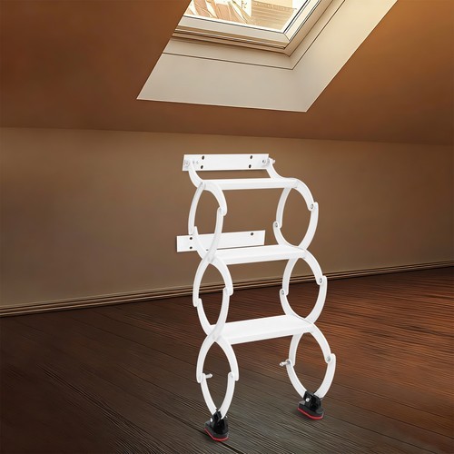 Retractable steel Attic Ladder 29.5" Height Wall Mounted Folding Loft Stairs gallery