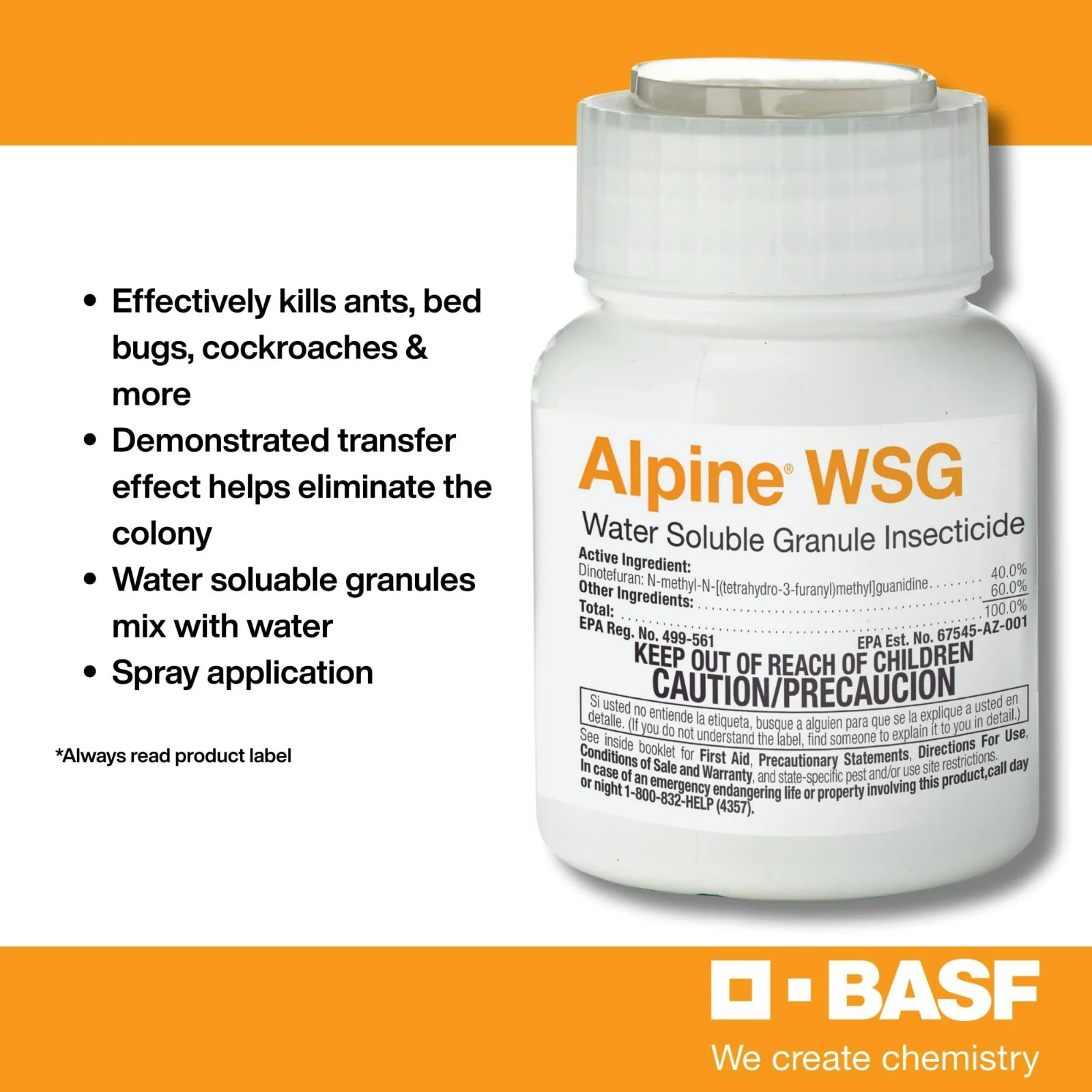 BASF Alpine WSG Water Soluble Granule Insecticide 200g Kills Bed Bugs Ants Fleas gallery