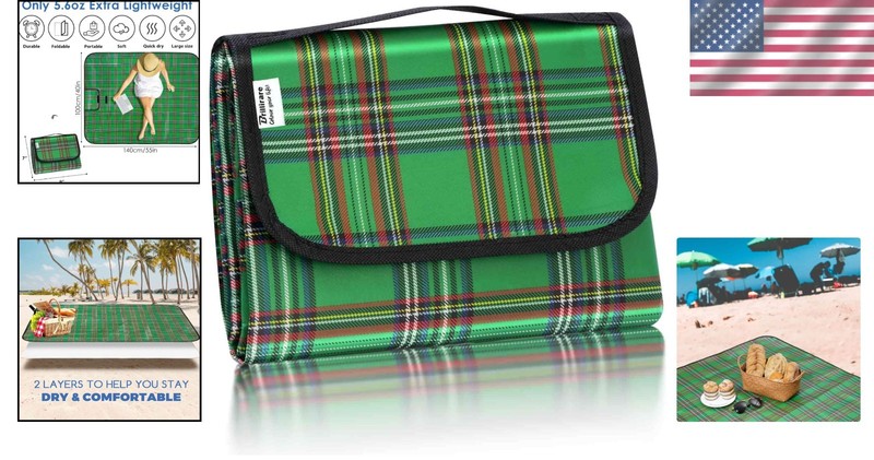 Lightweight 55x40in Beach Picnic Blanket - Durable, Sand-Free, Easy to Clean gallery