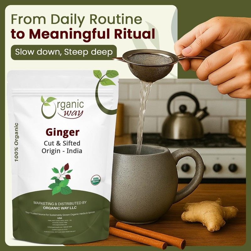 Premium Dried Ginger Root Cut & Sifted Zingiber officinale Organic & Kosher ... gallery