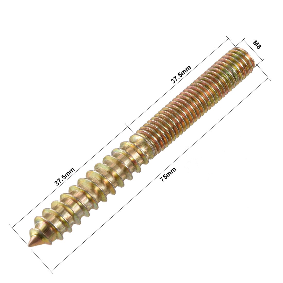 10Pcs M8x75mm Hanger Bolt Double Headed Bolt Self-Tapping Screw for Furniture gallery