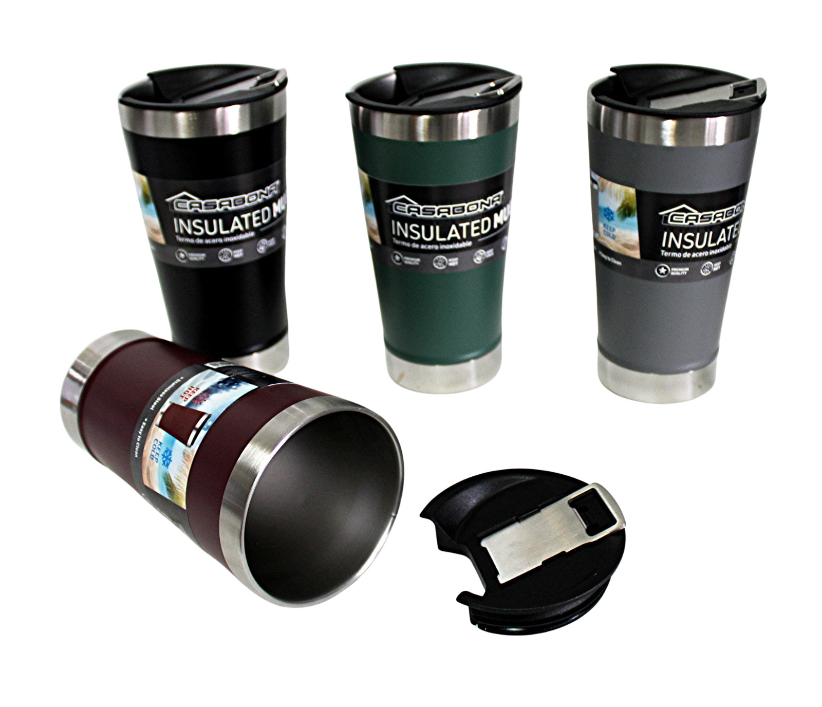 2-Pack Stainless Steel Insulated Beer Mug Tumbler 20oz w/ Bottle Opener – Random gallery