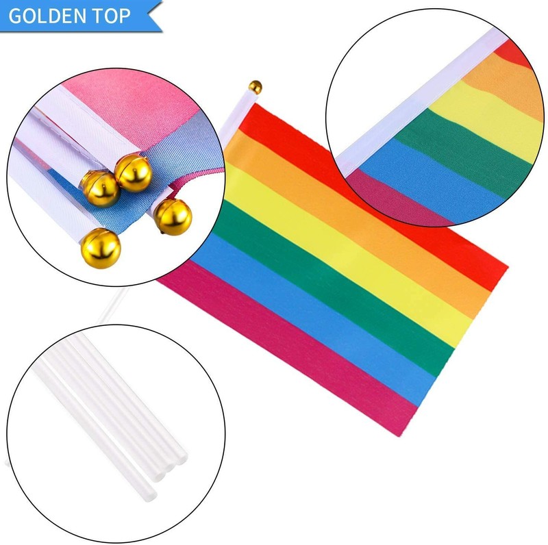 Mini PRIDE HANDHELD FLAG, LGBT Rainbow Trans Genderfluid Asexual Lesbian Pan Bi gallery