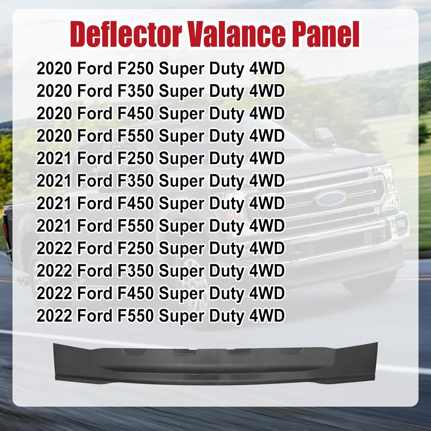 FEXON 7.25” Tall Front Lower Deflector Valance Panel Compatible with 2020-2022 F gallery
