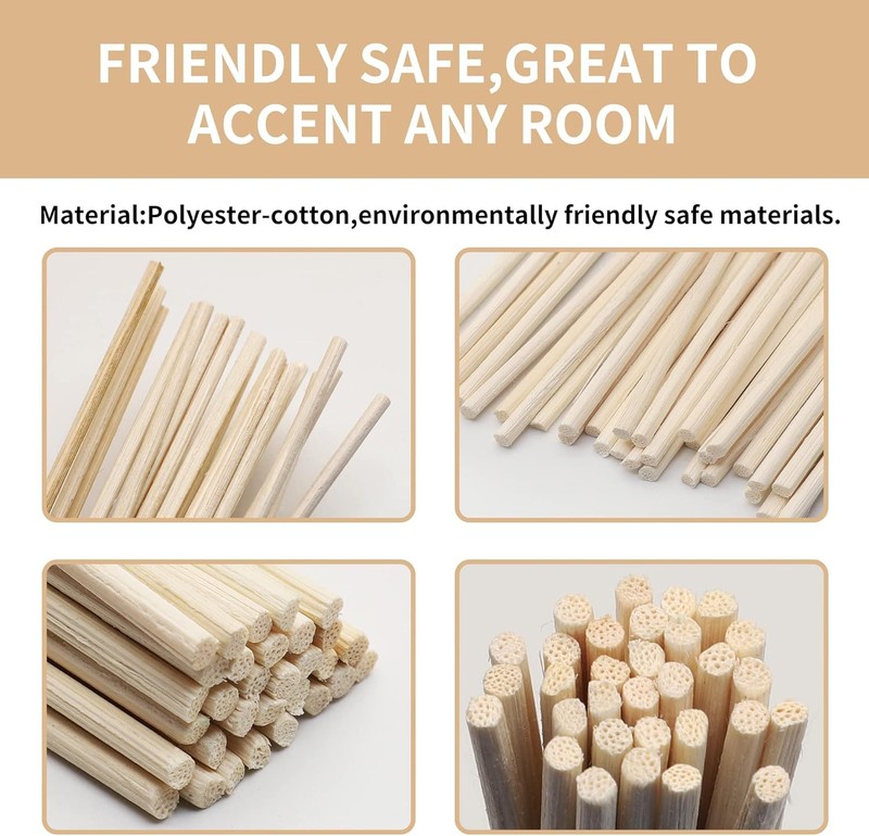 100pcs 10" Reed Diffuser Sticks Natural Rattan Wood for Essential Oil Aroma gallery