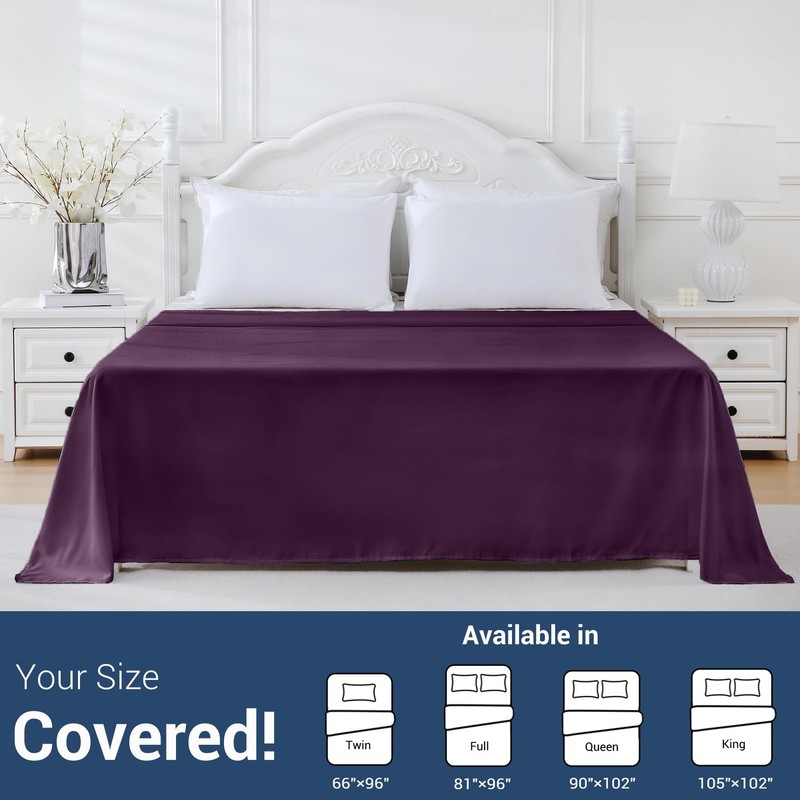 Bulk King Flat Sheets Only, 6 Pack Quick Sort Top Bed King, Dark Purple gallery