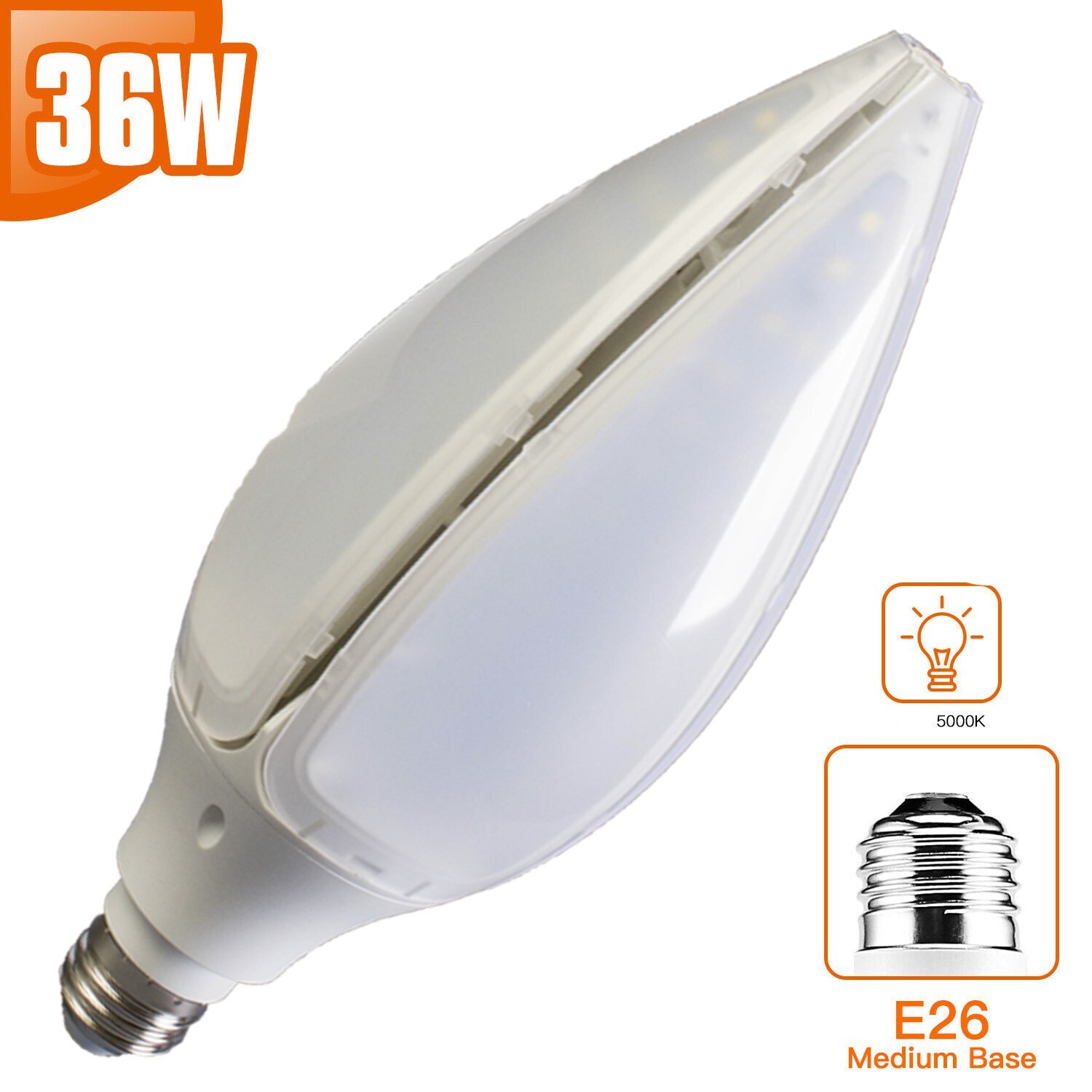200w Equivalent LED Corn Bulb 36w 6000K cool daylight 3600lm gallery