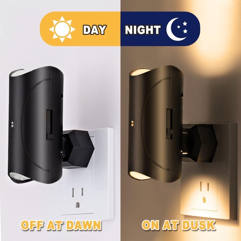 Aora Night Light, Plug-in Wall Mount with Dusk to Dawn Sensor, Set ... Fast Ship gallery