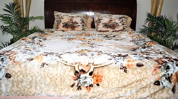 ☀️Thick Heavy 12+ POUND Korean Mink Style Soft KING D Borrego Reversible Blanket
