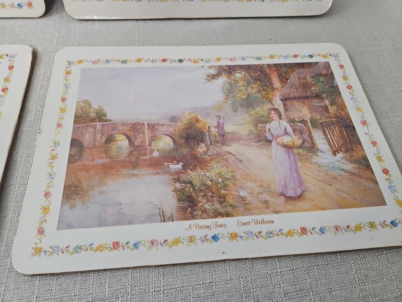 Vintage Set 6 E Walbourn Placemats Cottage Core Floral Farmhouse Romantic Garden gallery