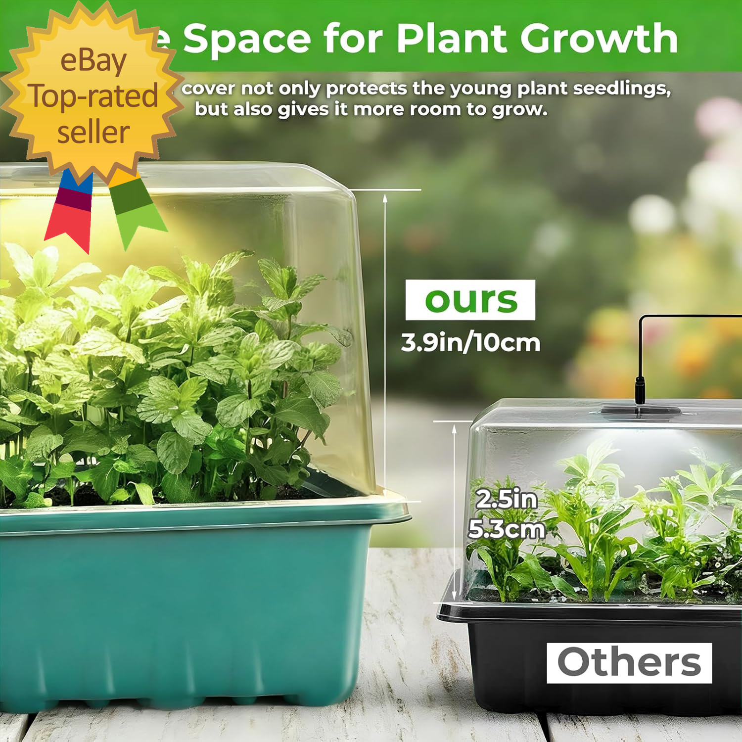 Seed Starter Tray with Grow Light 6Pcs Seed Starter Kits with Light and Humidity gallery