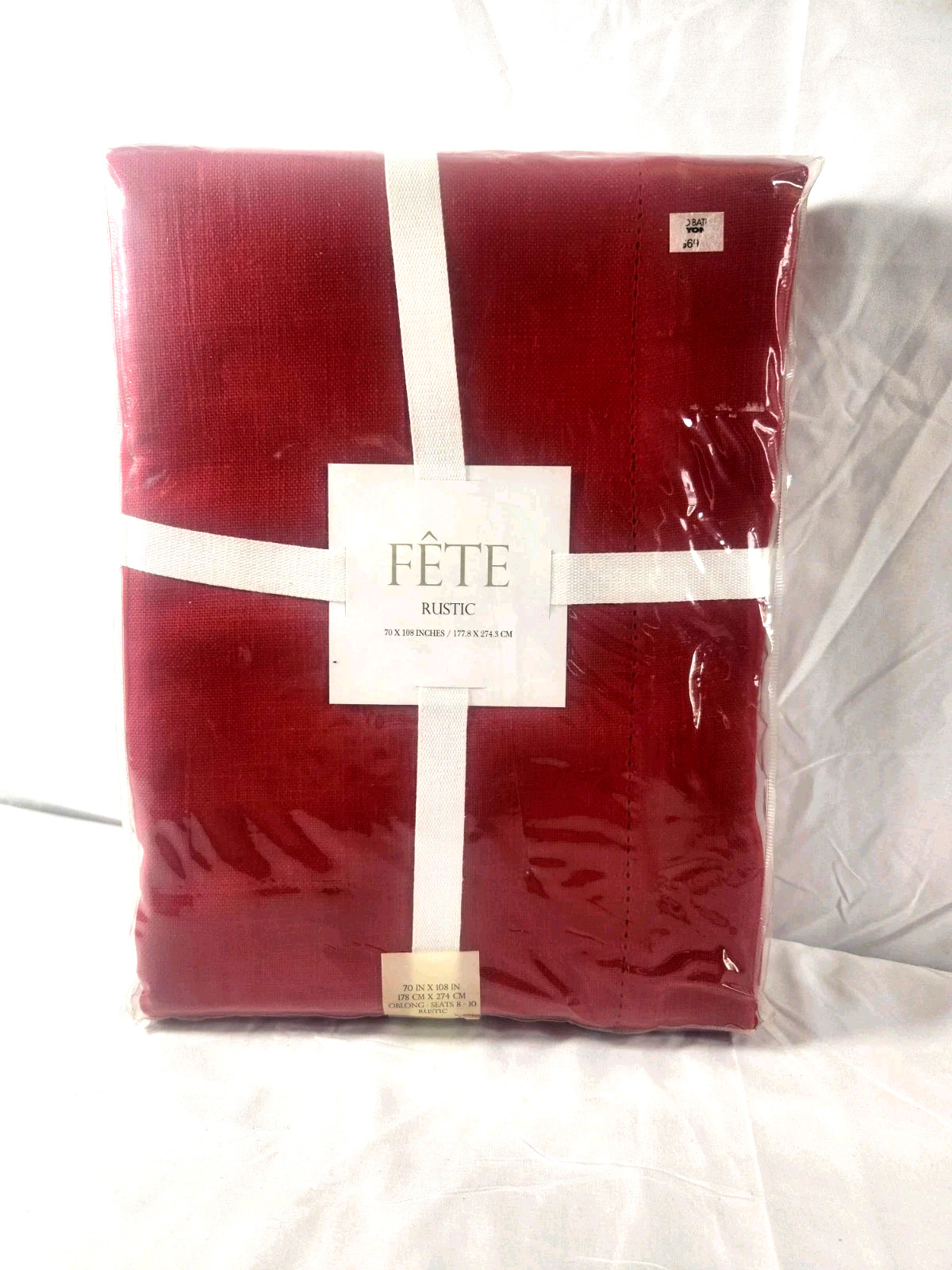 Bed Bath And Beyond Tablecloth Fêtê Rustic Red 70 x 108 in Oblong 100% Cotton_CI gallery