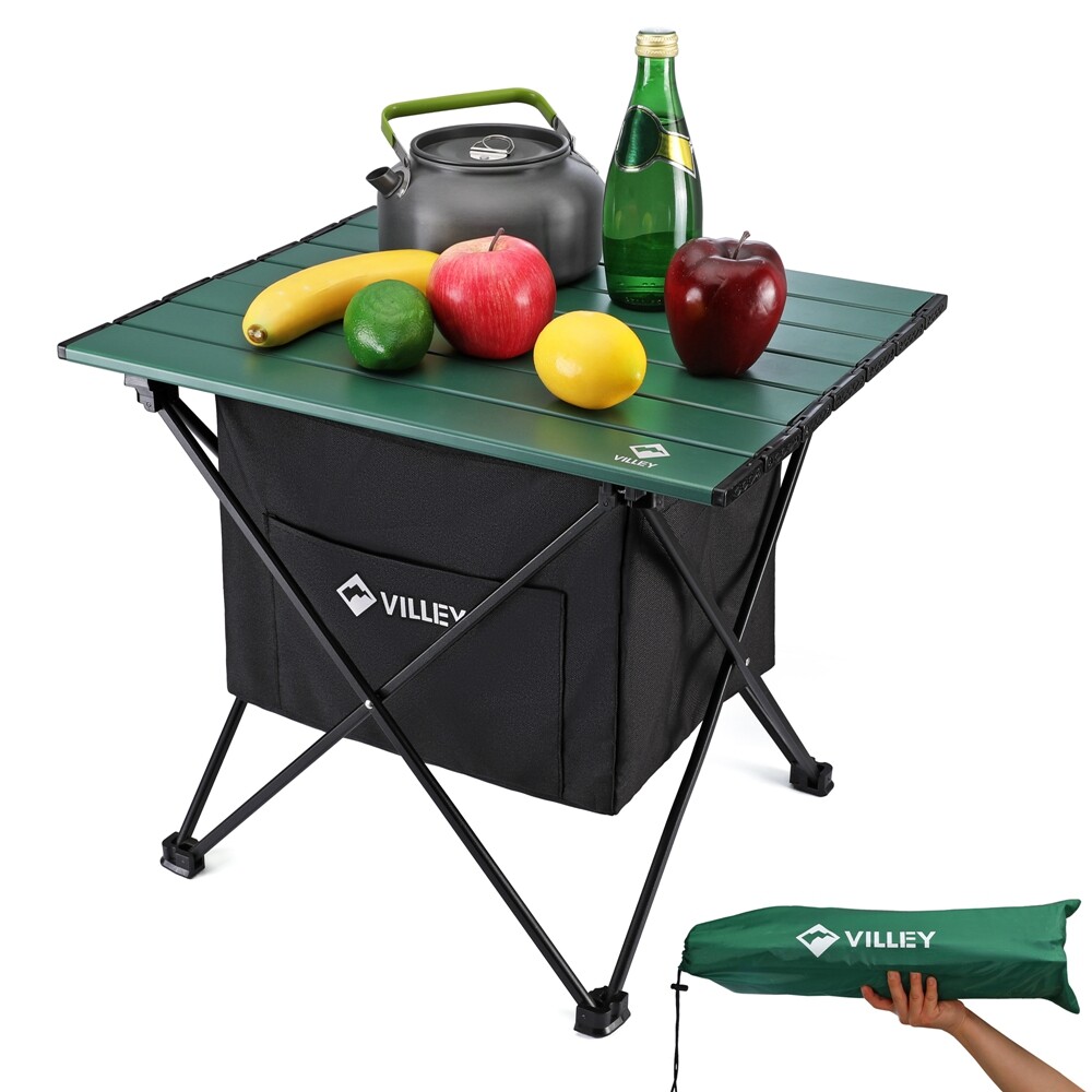 VILLEY 19" Camping Side Table w/Carrybag Ultralight Aluminum Folding Beach Table gallery
