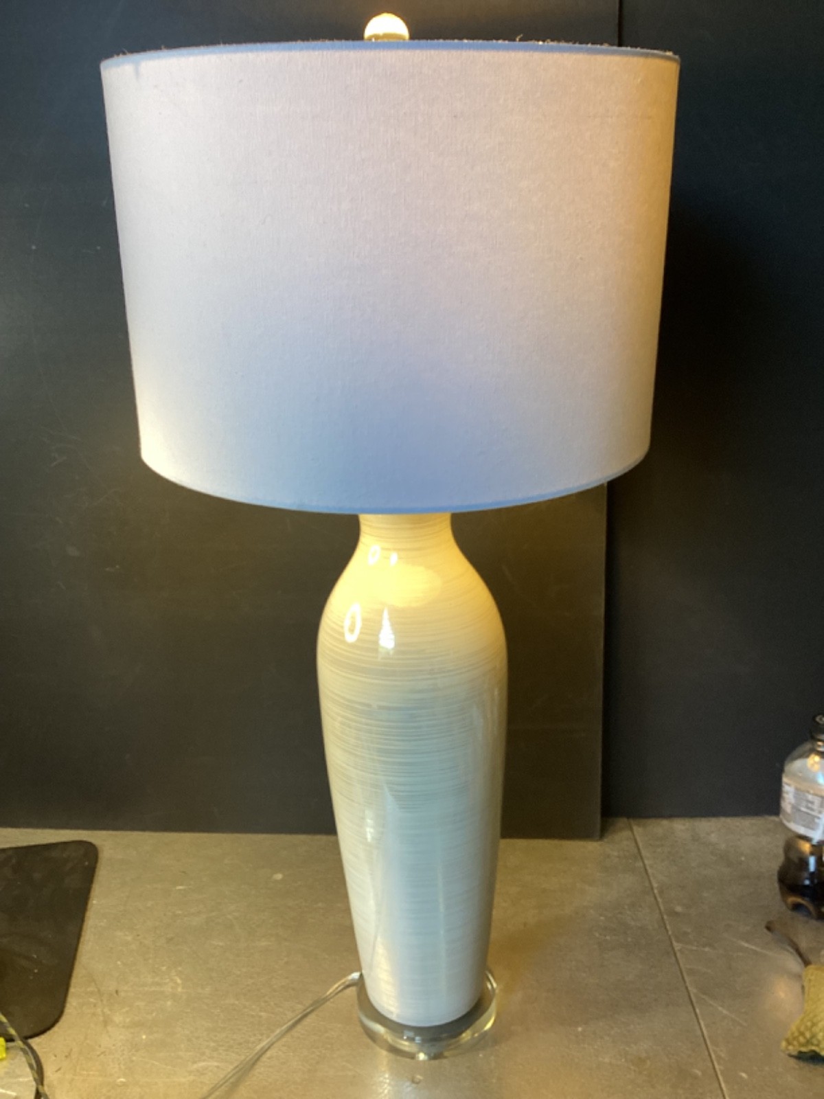 32” White & Beige Modern Ceramic Large With 15” Diameter Lamp Sheet gallery