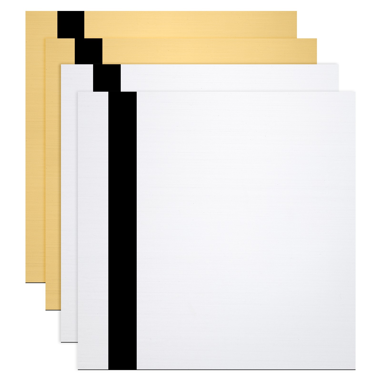2Pcs 11.8x11.8" Double Color ABS Laser Engraving Sheet, Silver/Gold/Black gallery