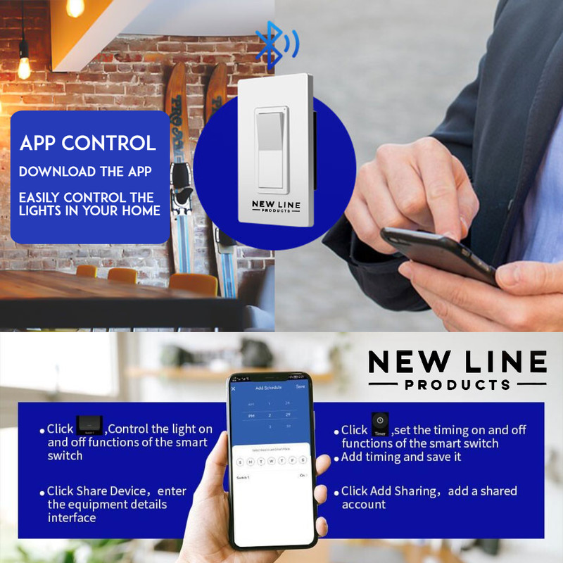 WiFi Bluetooth Smart Light Switch Voice & APP Control Compatible Alexa & Google gallery