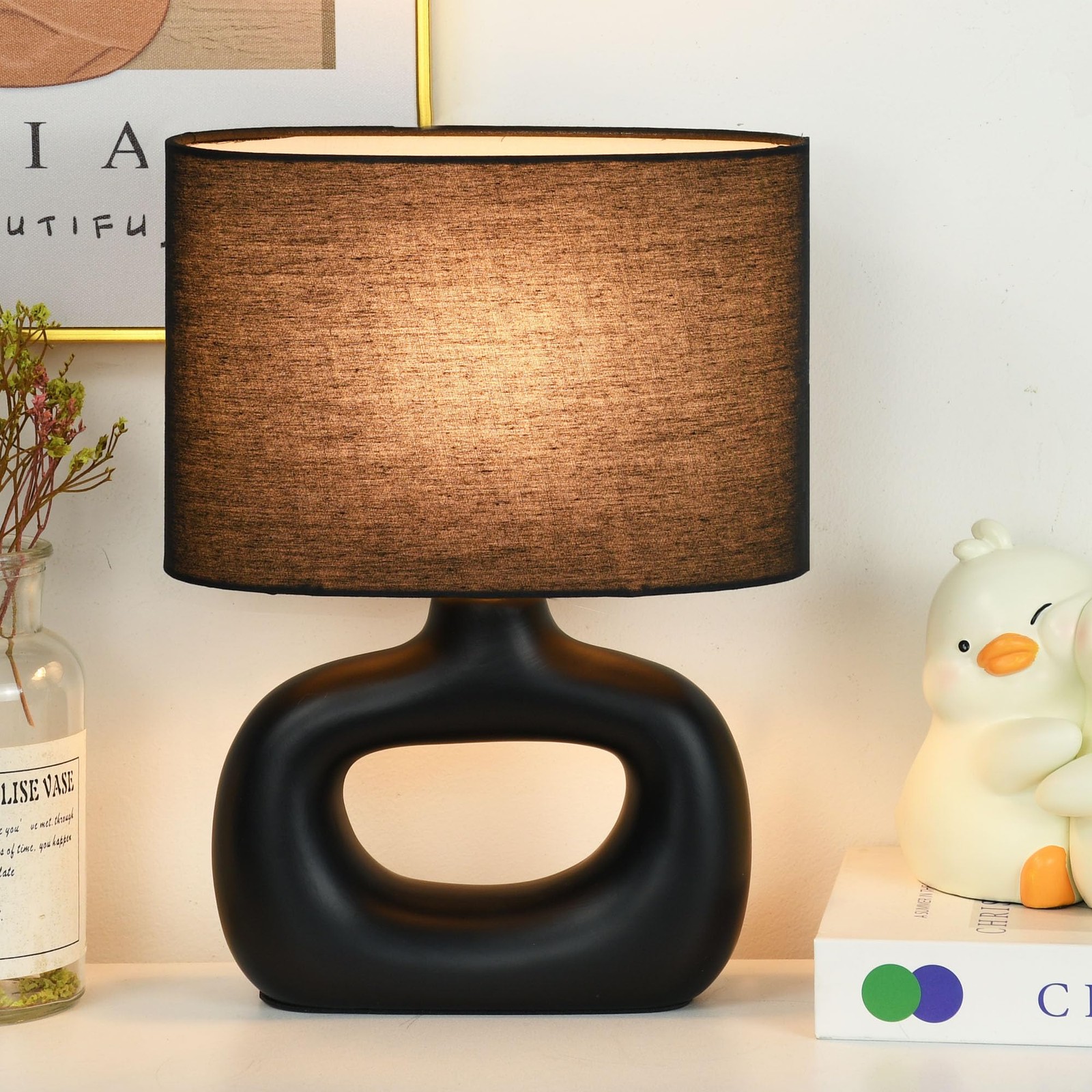 LACIO Black Small Table Lamp for Living Room as Bedside Table Lamp for Bedroo gallery