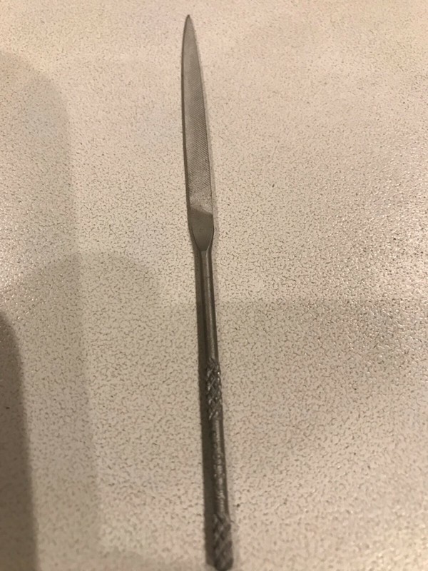 Nicholson, 4" Flat 4 cut (Sharp Point) Round Handle Needle File, New gallery