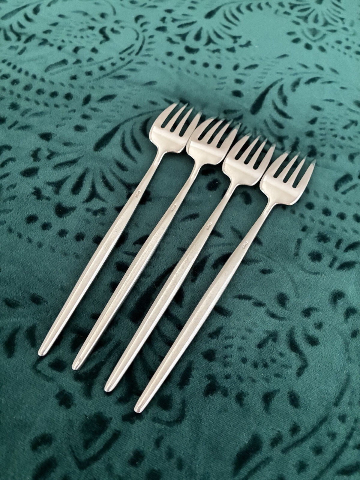 RARE Cutipol Moon Matte Silver Stainless, Salad forks flatware Set of 4 VGUC gallery