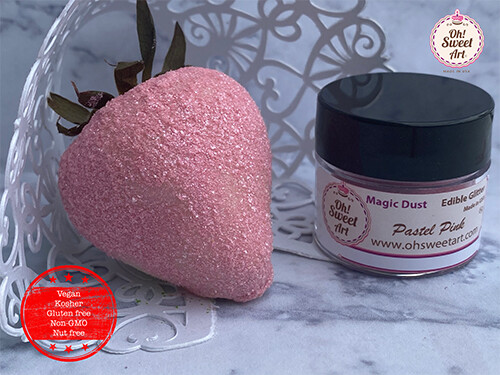 Edible Glitter dust PASTEL PINK ( 6 grams ) Magic dust , Kosher, Gluten free gallery