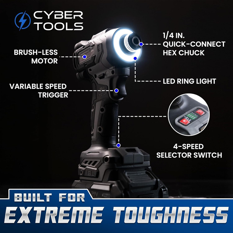 Powerful 21V Brushless Cordless Driver - 230Nm Torque, 2 Batteries & Case Includ gallery